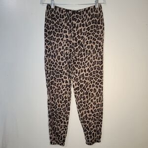 Young Fabulous & Broke (Women's L) Cheetah spot Zipper pocket Jogger Pants